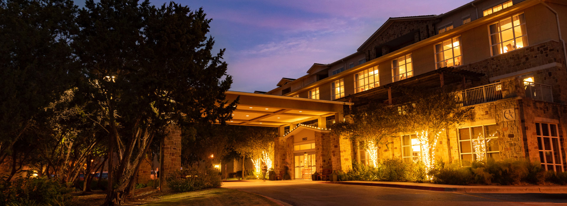 Exterior view of the entrance to Longhorn Village