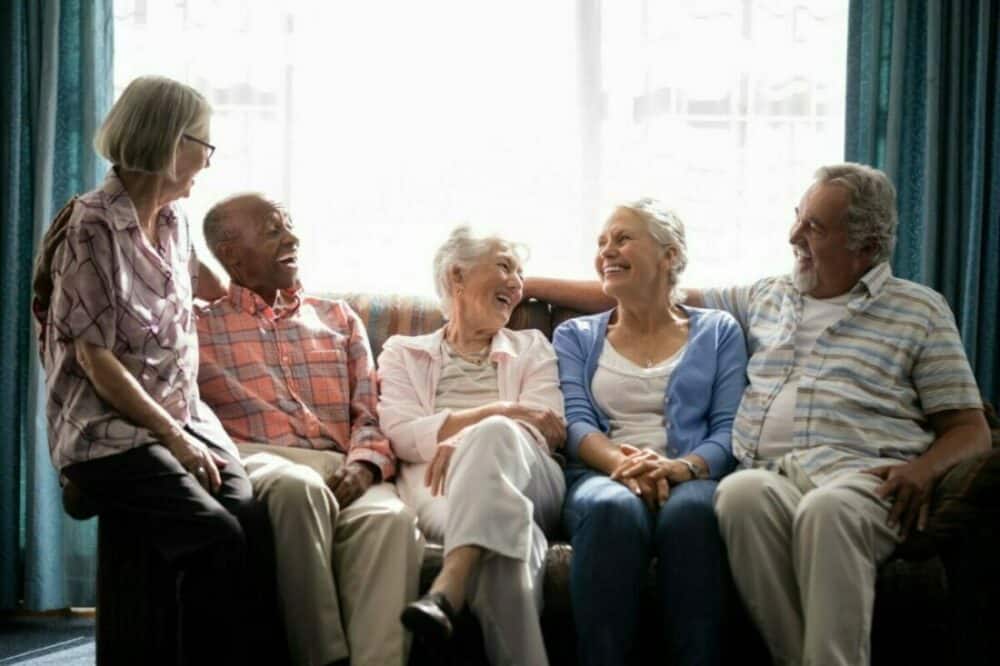 group of seniors laughing