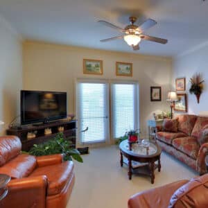 Dobie independent living floor plan, living room area