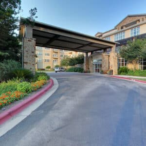 exterior view of Longhorn Village senior living community