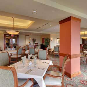 treaty oak dining area at Independent living community